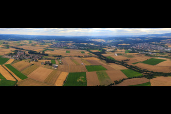 Panorama from the east from Tiefenthal to Eisenberg in Tiefenthal in the state Rhineland-Palatinate, Germany