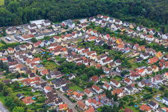Gartenstadt settlement from the northeast in Kandel in the state Rhineland-Palatinate, Germany