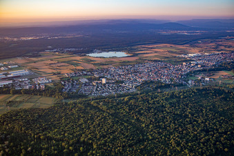 From the east in the district Forchheim in Rheinstetten in the state Baden-Wuerttemberg, Germany
