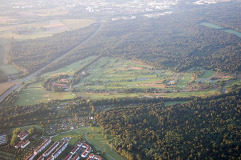 Aerial view of KA Golf Club Scheibenhardt in the district Beiertheim-Bulach in Karlsruhe in the state Baden-Wuerttemberg, Germany