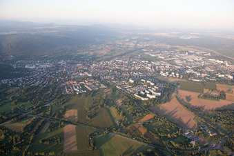 Aerial view of From the north in Ettlingen in the state Baden-Wuerttemberg, Germany
