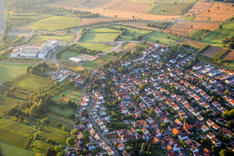 Town View of the streets and houses of the residential areas in the district Gruenwettersbach in Karlsruhe in the state Baden-Wurttemberg, Germany