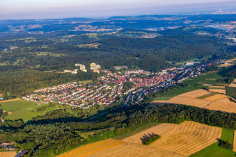 Town View of the streets and houses of the residential areas in Eisingen in the state Baden-Wurttemberg