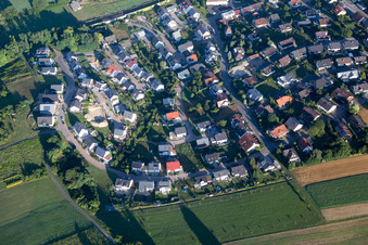 Aerial photograpy of Kraichgaustr in the district Heidelsheim in Bruchsal in the state Baden-Wuerttemberg, Germany