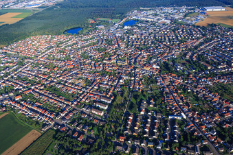 City overview from the east in Forst in the state Baden-Wuerttemberg, Germany
