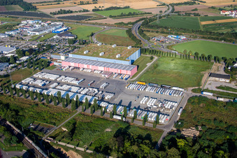 Building complex and distribution center of dm-drogerie markt in Waghaeusel in the state Baden-Wurttemberg, Germany