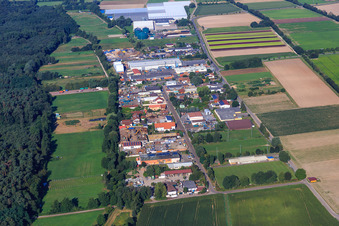 Industrial estate on the Druslach Auf d. Weide in the district Niederlustadt in Lustadt in the state Rhineland-Palatinate, Germany