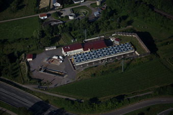 Power plants of thermal power station Geothermiekraftwerk in Insheim in the state Rhineland-Palatinate, Germany