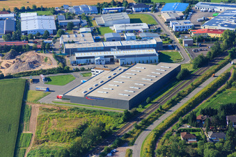 Aerial view of Eichenlaub Logistics GmbH in Rohrbach in the state Rhineland-Palatinate, Germany