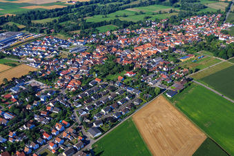 Aerial view of Village view from the northeast in Rohrbach in the state Rhineland-Palatinate, Germany
