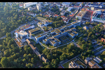 Aerial view of University Hospital Erlangen with Neurology and Dermatology Clinic in the district Altstadt in Erlangen in the state Bavaria, Germany