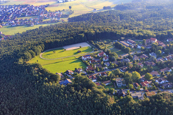 Aerial view of Trotting track at the Rathsberger Steige in the district Rathsberg in Marloffstein in the state Bavaria, Germany