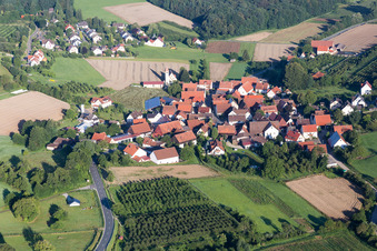 Aerial view of District Oberehrenbach in Leutenbach in the state Bavaria, Germany