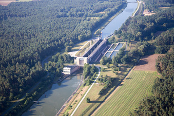 Erlangen Lock in Möhrendorf in the state Bavaria, Germany