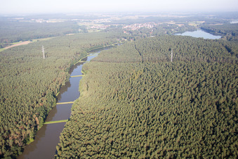 Aerial view of Forest ditch in Möhrendorf in the state Bavaria, Germany