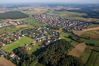Agricultural fields and farmland in Heßdorf in the state Bavaria, Germany