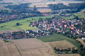 From the north in the district Niederndorf in Herzogenaurach in the state Bavaria, Germany