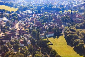 Aerial view of Herzogenauracher Straße vpn W in the district Frauenaurach in Erlangen in the state Bavaria, Germany