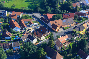 Herzogenauracher Straße with Helm's Eier-Schränkla in the district Frauenaurach in Erlangen in the state Bavaria, Germany