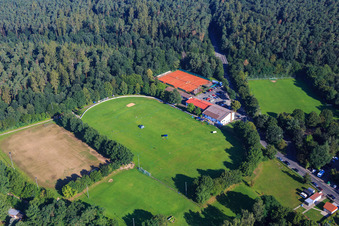Aerial view of Sports facility of TSV 1891 Frauenaurach eV in the district Frauenaurach in Erlangen in the state Bavaria, Germany