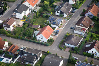 Aerial view of Maxburgstr in the district Billigheim in Billigheim-Ingenheim in the state Rhineland-Palatinate, Germany