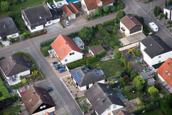Maxburgstr in the district Billigheim in Billigheim-Ingenheim in the state Rhineland-Palatinate, Germany from the plane