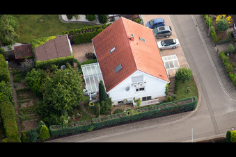 Aerial view of Maxburgstr in the district Billigheim in Billigheim-Ingenheim in the state Rhineland-Palatinate, Germany