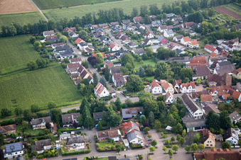 District Billigheim in Billigheim-Ingenheim in the state Rhineland-Palatinate, Germany viewn from the air
