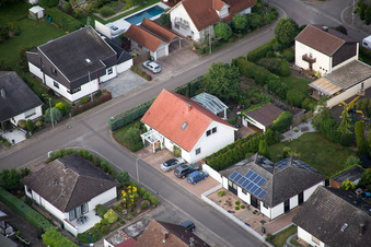 Drone image of Maxburgstr in the district Billigheim in Billigheim-Ingenheim in the state Rhineland-Palatinate, Germany