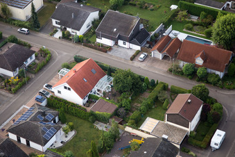 Aerial photograpy of Maxburgstr in the district Billigheim in Billigheim-Ingenheim in the state Rhineland-Palatinate, Germany