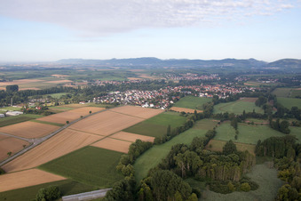 District Billigheim in Billigheim-Ingenheim in the state Rhineland-Palatinate, Germany seen from a drone