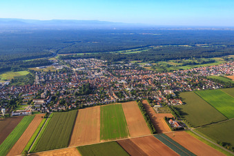 City view from the north Zeppelinstr in Kandel in the state Rhineland-Palatinate, Germany