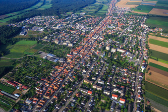 Aerial view of City overview from the northeast in Kandel in the state Rhineland-Palatinate, Germany
