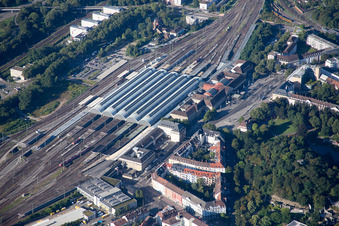 Main station in the district Südweststadt in Karlsruhe in the state Baden-Wuerttemberg, Germany