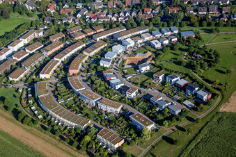 Single-family residential area of settlement Fuenfzig Morgen in Hohenwettersbach in the state Baden-Wurttemberg, Germany