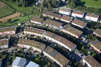 District Hohenwettersbach in Karlsruhe in the state Baden-Wuerttemberg, Germany out of the air