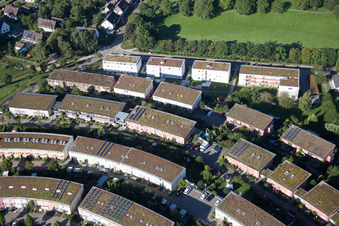 District Hohenwettersbach in Karlsruhe in the state Baden-Wuerttemberg, Germany seen from above