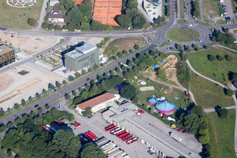 Oststadtkreisel, Otto-Dullenkopf-Park in the district Oststadt in Karlsruhe in the state Baden-Wuerttemberg, Germany