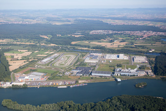 Oberwald industrial area, Rhine port of Wörth in Wörth am Rhein in the state Rhineland-Palatinate, Germany