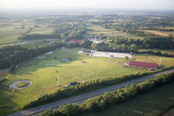 Drone recording of Neewiller-près-Lauterbourg in the state Bas-Rhin, France