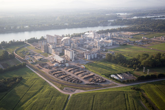 Bird's eye view of Beinheim in the state Bas-Rhin, France