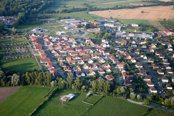 Beinheim in the state Bas-Rhin, France viewn from the air