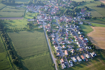 Neuhaeusel in the state Bas-Rhin, France seen from a drone
