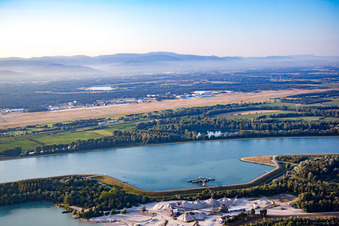 Aerial view of Baden Airport in the district Söllingen in Rheinmünster in the state Baden-Wuerttemberg, Germany