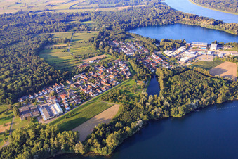Aerial view of Village view from the north in the district Grauelsbaum in Lichtenau in the state Baden-Wuerttemberg, Germany