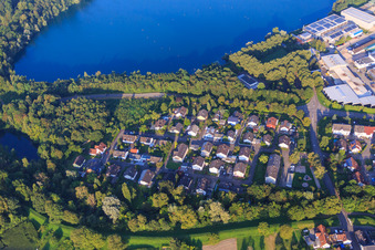 Village view from the east in the district Grauelsbaum in Lichtenau in the state Baden-Wuerttemberg, Germany