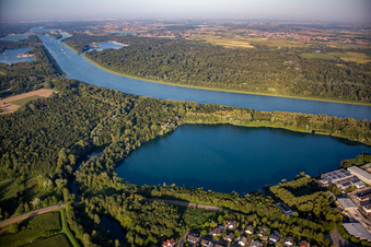 Quarry lake in the district Grauelsbaum in Lichtenau in the state Baden-Wuerttemberg, Germany