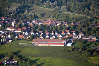 Aerial view of District Helmlingen in Rheinau in the state Baden-Wuerttemberg, Germany