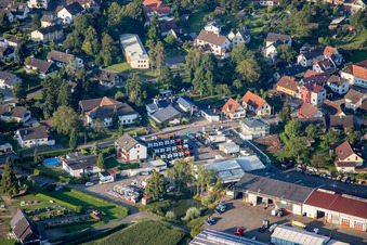 Aerial view of Bickel-tec GmbH in the district Helmlingen in Rheinau in the state Baden-Wuerttemberg, Germany