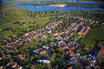 Village view from the east in the district Helmlingen in Rheinau in the state Baden-Wuerttemberg, Germany